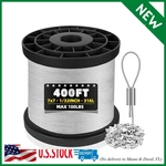 316 Stainless Steel Cable, 400ft 1/32in Wire Rope With 100pcs Aluminum Sleeves S. Fixed Price $28.48.