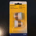1 Pk Of 2 Eaton Bussmann Fuses Tl 25a 125vac Time Delay Plug Bp/tl-25. Fixed Price $11.99.