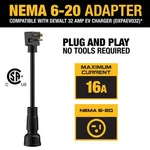 Dewalt Nema 6-20 Adapter For 32 Amp Ev Charger, 16a/240v Portable Charging. Fixed Price $29.99.