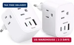 2-pack European Travel Plug Adapter, Beshon International Power Adapter W. Fixed Price $11.36.