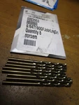 9/64" Hss 135 Split Point Gold Finish Jobber Drill Qty 8. Fixed Price $15.00.