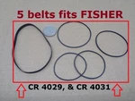 5 Belts For Fisher Cr-4029 & Cr-4031 Cassette Player Pack Of Five New !. Fixed Price $17.95.
