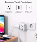 Mifaso European Travel Plug Adapter, International Power Adapter Open Box. Fixed Price $9.99.