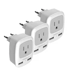 European Travel Plug Adapter 3 Pack, Tessan International Power Gray-type C. Fixed Price $34.61.