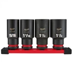 Milwaukee Tool 4piece Shockwave Impact Duty 1/2 Inch Drive Sae Deep 6 Point Soc. Fixed Price $47.97.