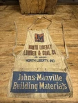 North Liberty Lumber & Coal Co Shop Apron, ( John Manville Building Materials). Fixed Price $75.00.
