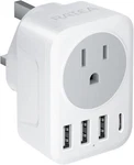 Uk Ireland Travel Plug Adapter, Ratea Type G Power Adaptor With 3 Usb-a, 1 Us.... Fixed Price $14.70.