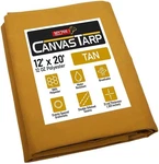 Mytee Products 12' X 20' Tan Canvas Tarp 12oz Heavy 12' 20',. Fixed Price $147.70.