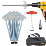 12 Pack Screw In Tent Stakes Heavy Duty-8 Metal Pegs For Ground, Drill. Fixed Price $29.02.
