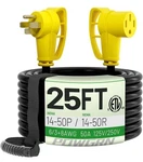 50a 4 Prong Rv/ev Power Cord 25ft Waterproof Nema 14-50p To 14-50r 6/3+8/1 Gauge. Fixed Price $71.99.