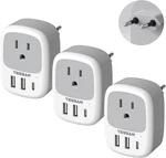 3 Pack European Travel Plug Adapter, Tessan Us To Europe Adapter With Usb. Fixed Price $43.99.