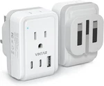 1 Pack Uk Adapters For Travel, Vintar Foldable Ireland Plug Adapter, Type G Pulg. Fixed Price $18.22.