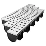 Dollate 3 Pack Trench Drain System, 304 Stainless Steel Metal Grate & Hdpe Ch.... Fixed Price $262.38.