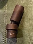 Grey Pneumatic 16mm 3/8" Drive Pivoting Impact Deep Socket 19mm 1016umd. Fixed Price $14.24.