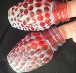 2 Htf Eapg Hobbs Cranberry Opalescent Coin Spot Dot Shakers No Lids. Fixed Price $64.99.