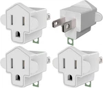4 Pack Etl Listed Grounding Outlet Adapter, Jackyled Pack, A-ivory White. Fixed Price $11.05.