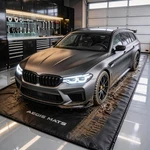 7 9" X18 Garage Floor Mat For Under Car, Heavy Duty 610g Pvc Waterp. Fixed Price $192.30.