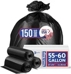 55-60 Gallon Trash Bags Heavy Duty - Bulk 150 Pack Large Garbage Big B.... Fixed Price $56.25.