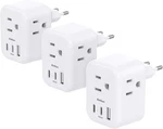 3 Pack European Travel Plug Adapter, Addtam Us To Europe Adapter White. Fixed Price $17.86.