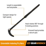 Gearwrench Extendable 29/48" Pry Bar Head Rotates 180 Locks 14 Positions. Fixed Price $180.00.