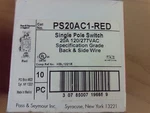 Qty 3 Pass & Seymour Legrand Ps20ac1-red Single Pole Switch #1b-1290-g10. Fixed Price $11.00.