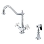 Kingston Brass Ks1231pxbs 2-handle Kitchen Faucet W/brass Sprayer And 8" Plate. Fixed Price $319.18.