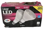 Feit Br40 Flood Dimmable Led Light Bulb 2-pack Brand New Dented Box. Fixed Price $18.00.