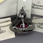 Vivienne Westwood Giant Orb Red White Glass Necklace Pendant With Box. Fixed Price $144.00.