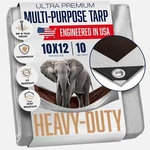10x12 Heavy Duty Tarp 10 Mil Thick Waterproof Tear & Fade Resistant High Durabil. Fixed Price $32.20.