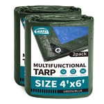 Tarpal 4x6 Feet Green Tarp Waterproof 2 Pack Small Tarps Multipurpose Protect.... Fixed Price $21.84.