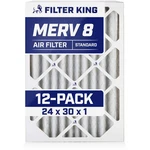 Filter King 24x30x1 Air 12-pack Merv 8 Actual Size 23.5 X 29.5 .75". Fixed Price $99.96.
