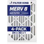 Filter King 24x30x1 Air 4-pack Merv 8 Actual Size 23.5 X 29.5 .75". Fixed Price $41.96.