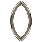 Brushed Nickel 8" Crescent Style Back-to-back Pull Handles Without Metal Washers. Fixed Price $57.82.