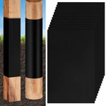 12 Pcs Fence Post Protector Guard Black Wood Rot Protection Sleeve.... Fixed Price $46.07.
