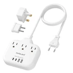 European Travel Plug Adapter, Us To Adapter With 3 American Out.... Fixed Price $35.86.