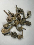 Antique Lot Wood & Steel Caster Wheel For Furniture, Dresser, Cabinets Etc. Fixed Price $18.75.