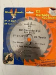 7-1/4 Carbide Saw Blade 24t C2 Circular Wood Cutting Pro Series Shop Hawk. Fixed Price $13.00.