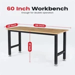 New 60" Heavy Duty Workbench Rubberwood Top Woodworking Table Garage Desk. Fixed Price $209.95.