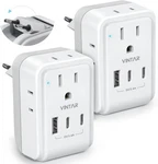 2 Pack European Travel Plug Adapter, Vintar Foldable International Power Adapter. Fixed Price $29.50.