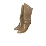 Vintage Dingo High Heel Cowboy Boots Taupe 8n Pointed Toe Lynx Meadow W/box. Fixed Price $31.44.