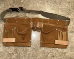 Mcguire-nicholas Heavy Suede Cowhide Tool Belt W/ Pouches Dm-499-4 Workwear 1932. Fixed Price $28.00.