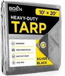 Tarp Heavy Duty Waterproof (10' X 20', Silver/black) 10 Mil Thick Material, M.... Fixed Price $48.55.