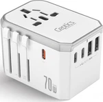 Ceptics 6-in-1 Travel Adapter, 70w Pd Usb-c, 2usb-a/2usb-c 3a, Qc 3.0, Us/eu/uk. Fixed Price $34.99.