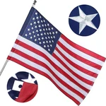 2.5x4 Ft Embroidered American Flag - Pole Sleeve Banner Style, Made In Usa, U.... Fixed Price $22.54.