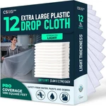 Caelum Star 12 Pack 12x9 Ft Extra Large Plastic Drop Cloth For Painting, Furn.... Fixed Price $23.72.