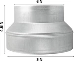 Duct Reducer 8" To 6" Hvac Vent Hose Connector Air Adapter Increaser Round. Fixed Price $13.99.