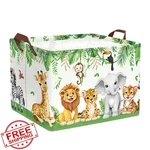 Clastyle Safari Animals Laundry Basket 40x30x30cm Elephant Lion. Fixed Price $27.99.
