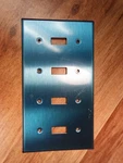 Leviton Nonmagnetic Sky Blue 4 Switch Wall Plate. Fixed Price $12.99.