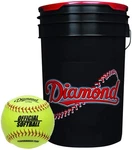 Diamond Sports 6-gallon Black Ball Bucket With 18 12ysc 12-inch Yellow Softballs. Fixed Price $163.95.