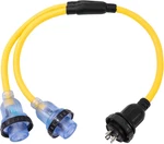 Nema L5-30p To 2 Outlet L5-30r Y Splitter Stw 3 Feet 120v 30 Amp Twist Lock Pr. Fixed Price $67.70.